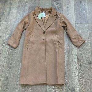 H&M Wide-Cut Coat in Dark Beige